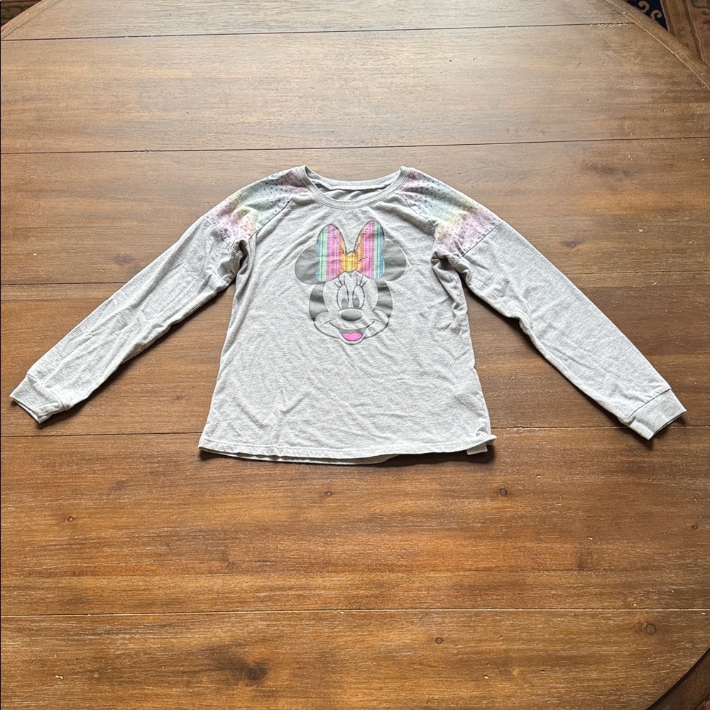 3 for $10 - Size M (7/8) Disney Minnie Mouse rainbow bow Cotton Blend long slee